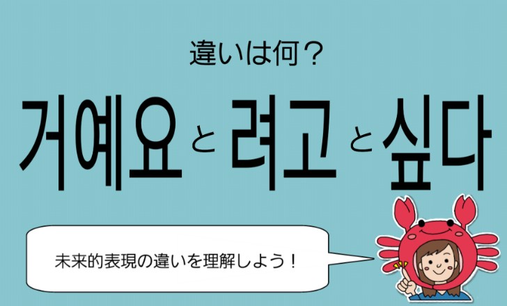 韓国語の未来的表現 거예요 と 려고 の違いって何 徹底解説するよ ちびかにの韓ブロ